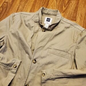 Vintage 90s GAP Jacket Men‎ Large Beige Sport Blazer Coat Preppy